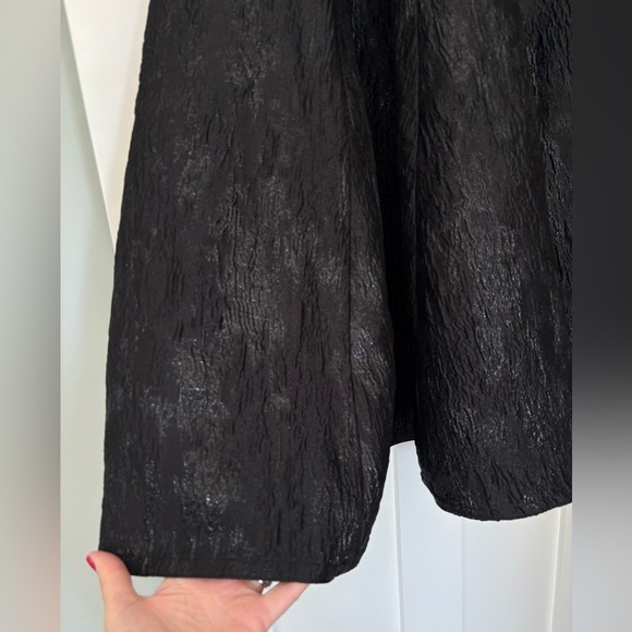 H&M Black Jacquard A-Line Midi Skirt Textured Full Elegant Evening Wear Sz 2 - Picture 13 of 13
